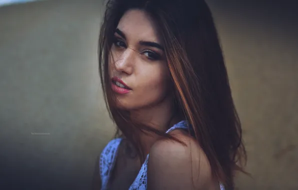 Look, model, portrait, makeup, hairstyle, brown hair, beauty, bokeh