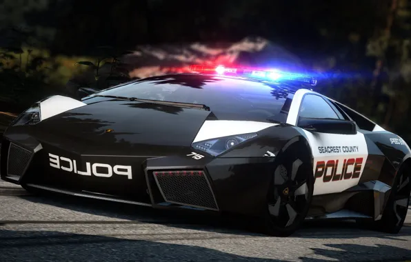 Picture road, police, chase, supercar, need for speed, Lamborghini Reventon, hot pursuit