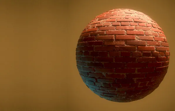 Picture wall, ball, minimalism, brick, Peter Sekula