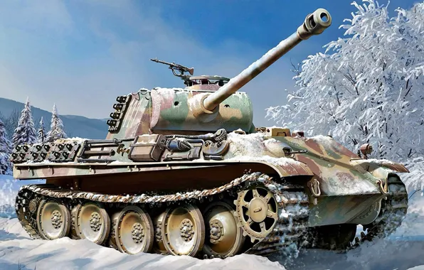 Germany, tank, the Wehrmacht, average, panzerwaffe, Auletta, German Pz.Kpfw.V Panther Ausf.G Early