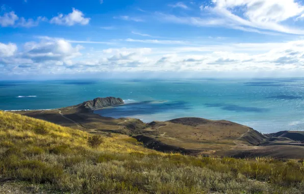 Sea, the sky, chameleon, blue, view, Crimea, Cape, the grave of Voloshin