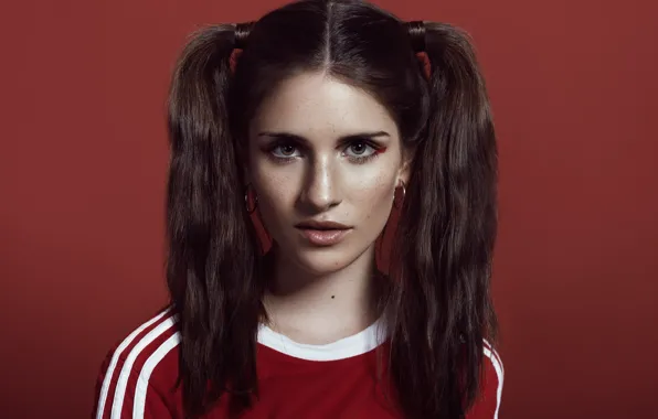 Look, face, portrait, brunette, tails, Luna Diaz