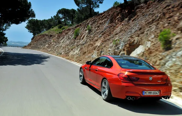 Road, BMW, Machine, Boomer, Orange, Coupe, Coupe, In Motion