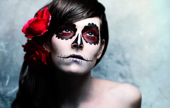 Look, girl, flowers, hair, figure