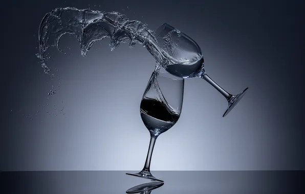 Glass, splash, drop, When Wine Glasses Fight