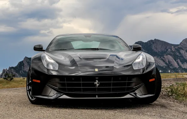 Picture ferrari, black, f12, berlinetta