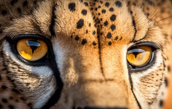 Picture Look, Eyes, Predator, Cheetah, Digital art, Big cat, Closeup, AI art