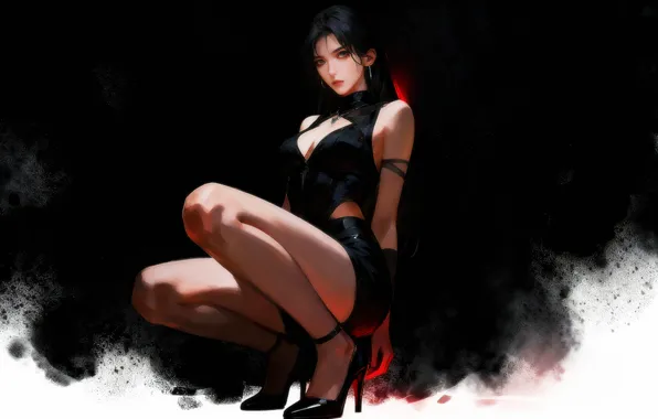 Girl, brunette, asian, ai art