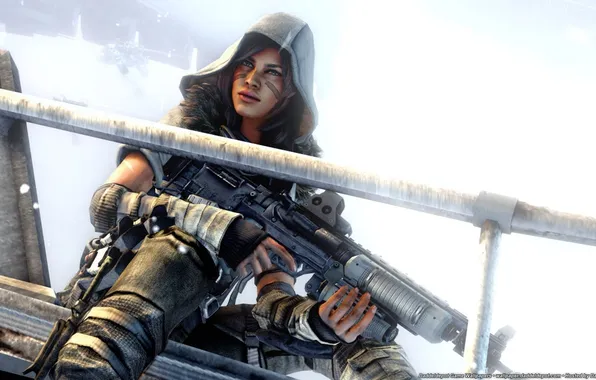 Picture girl, weapons, killzone, killzon