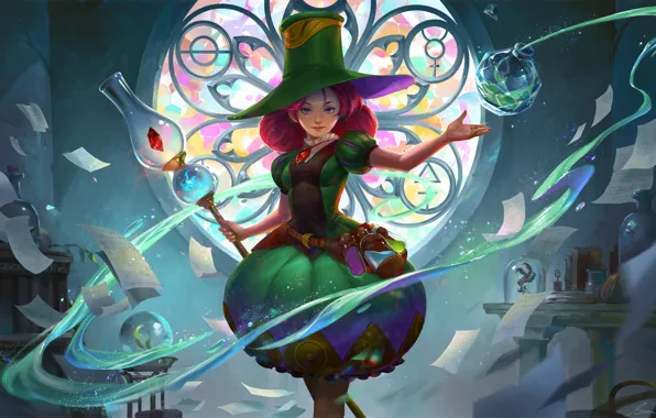 Girl, fantasy, staff, by sandara