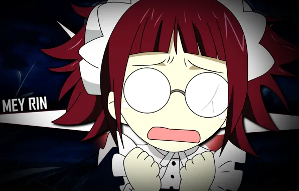 Girl, glasses, the maid, Kuroshitsuji, Dark Butler, Mey Rin