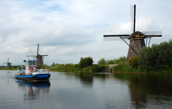 Picture holland, kinderdijk, the netherlands, ...mills