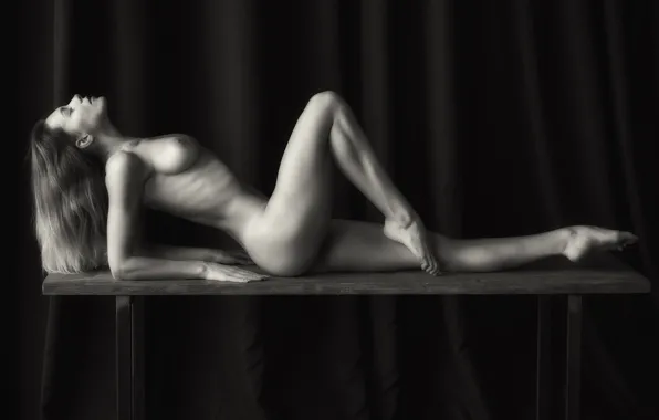 Chest, girl, pose, model, naked, body, makeup, figure