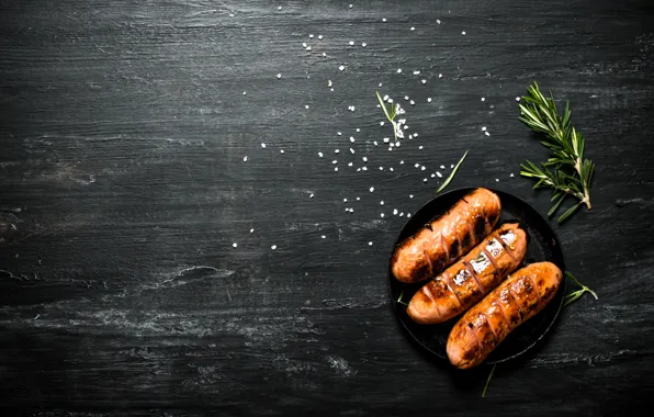 Grass, salt, Sausage, Grill
