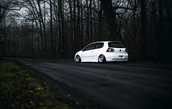 Picture Volkswagen, white, Golf, GTI, Stance, MK5