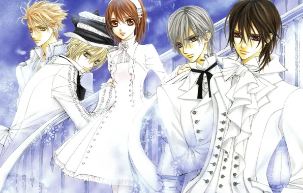 Hat, vampires, art, kaname kuran, costumes, vampire knight, yuuki cross, knight-vampire