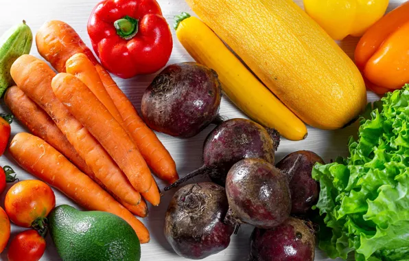 Pepper, vegetables, carrots, beets