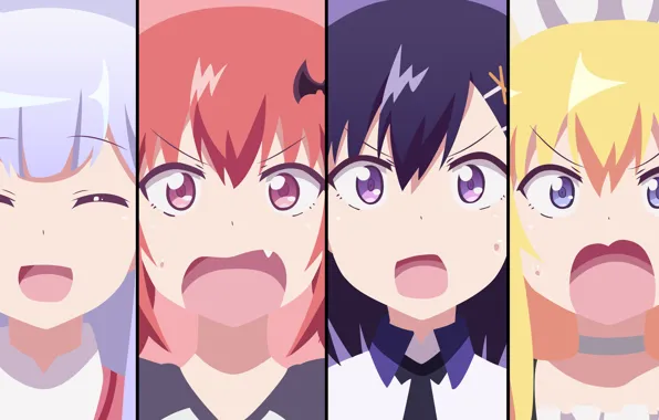 Kawaii, demon, girl, devil, anime, pretty, angel, bat