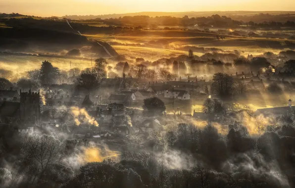 Dorset, Morning Falls, Corfe