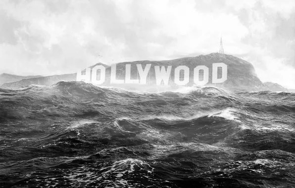 Picture flood, the flood, the end of the world, hollywood, Hollywood Sign
