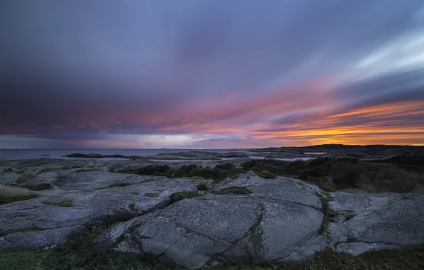 Picture sea, sunset, coast, Norway, Norway, Larvik