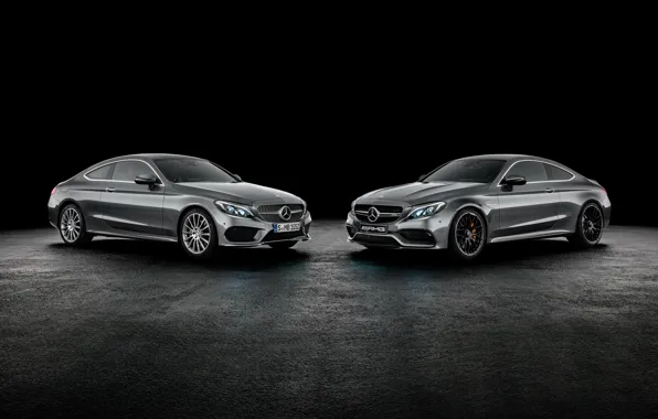 Coupe, Mercedes-Benz, black background, Mercedes, Coupe, C-Class, C205