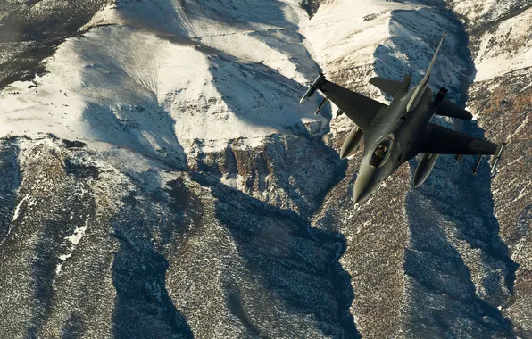 Picture landscape, fighter, flight, F-16, Fighting Falcon, "Fighting Falcon"