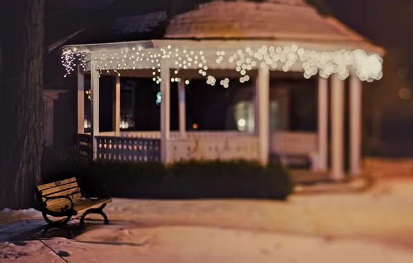 Picture winter, nature, lights, bokeh