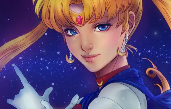 Picture look, earrings, art, Sailor Moon, Sailor Moon
