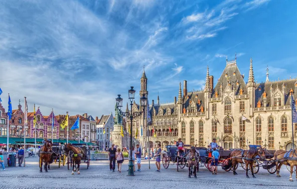 Picture the city, people, home, beauty, horse, area, Belgium, houses