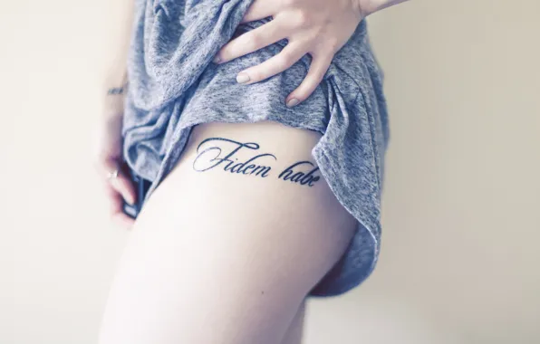 Girl, tattoo, leg