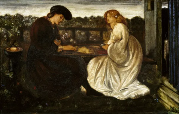 Picture 1862, Edward Burne-Jones, Backgammon players
