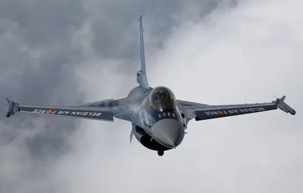 Clouds, fighter, flight, F-16, General Dynamics F-16 Fighting Falcon