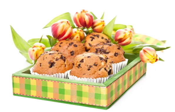 Bouquet, tray, cupcakes, Anya Ivanova