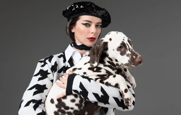 Pose, dog, makeup, Dalmatians, photoshoot, takes, Marina Aleksandrova, Cruela De Vil
