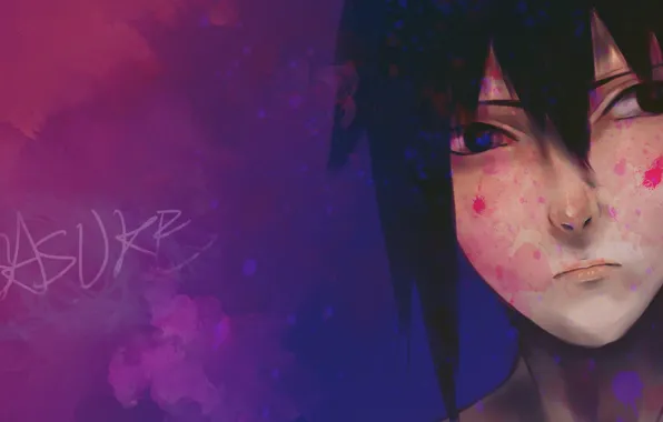 Sadness, look, naruto, art, Uchiha Sasuke
