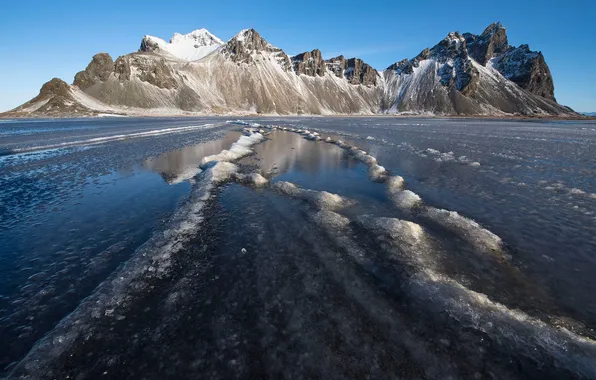 Mountains, nature, ice