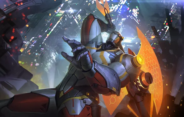 Fiction, art, helmet, armor, axe, cyborg, Heroes of Newerth, Legionnaire
