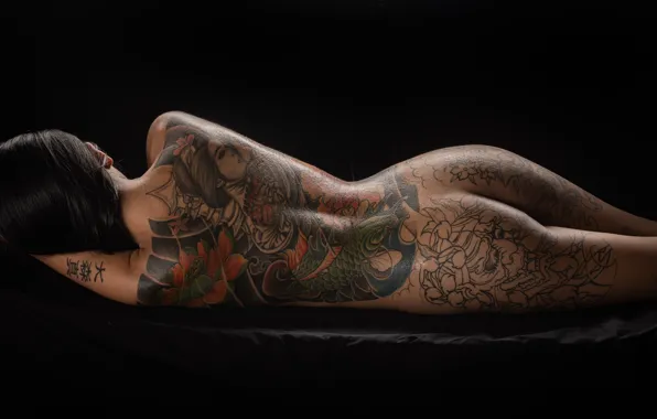 Girl, body, tattoo