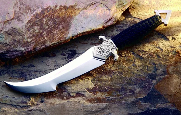Picture Rock, Stone, Weapons, The handle, Engraving, Dagger