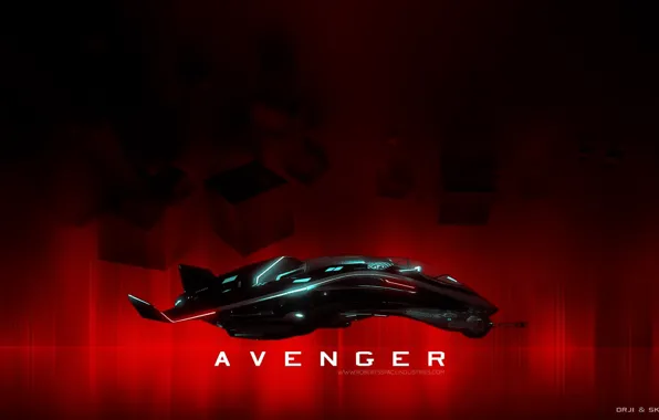 Avenger, Star citizen, Red background, Light space fighter