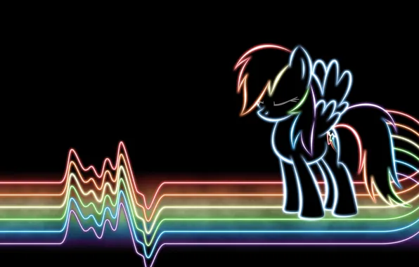 Picture line, rainbow, neon, rainbow, line, lines, neon, my little pony