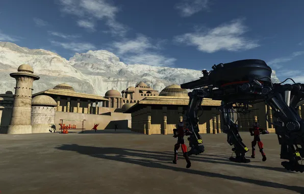 Machine, robot, structure, The Coup, plein babylon