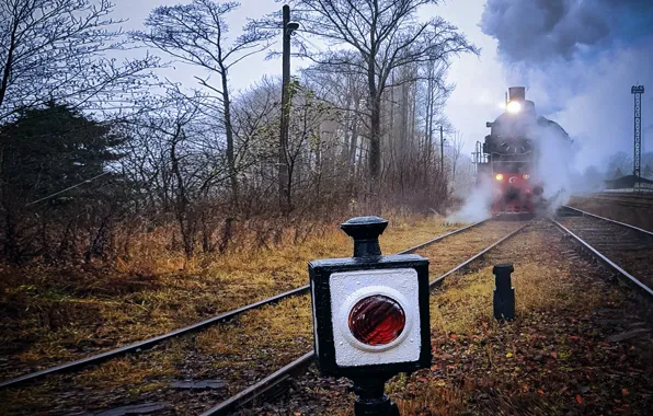 The way, rails, train, the engine, couples, railroad, sleepers, locomotives