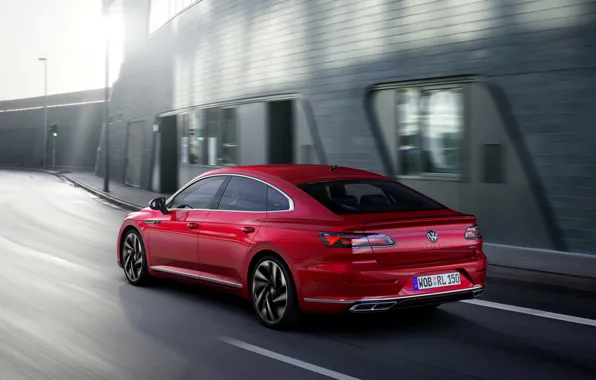 Red, Volkswagen, back, R-Line, liftback, 2020, Arteon