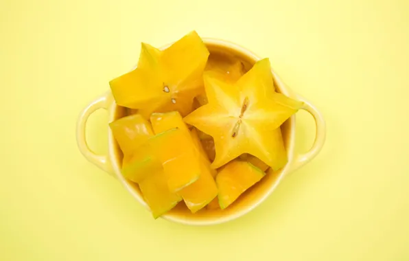 Picture Cup, carambola, Yellow cubed