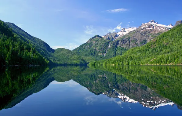 Picture forest, mountains, nature, lake, reflection, Landscape