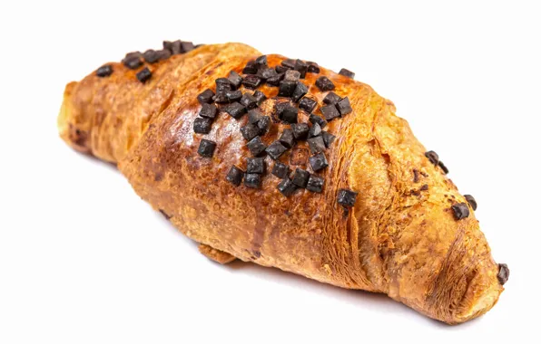 White background, cakes, croissant