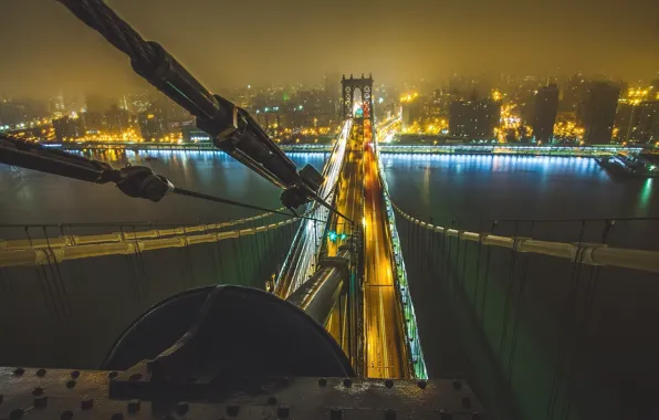 Bridge, city, the city, the rise, New York, Manhattan, bridge, new york