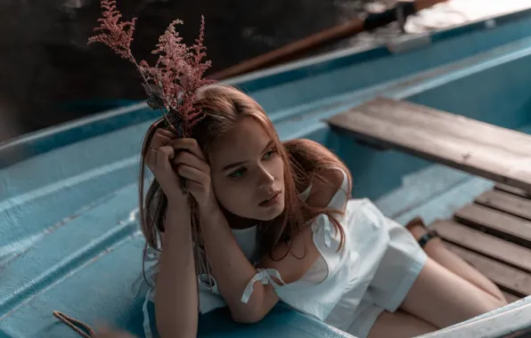 Girl, dress, legs, in the boat, Milana ♥ Ushakova, Tanya Belova
